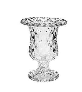 VASO DE CRISTAL COM PÉ DIAMOND 14X11CM - LYOR