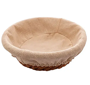 CESTA REDONDA DE RATTAN COM FORRO DE TECIDO 21CM - LYOR