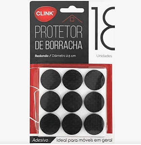PROTETOR REDONDO DE BORRACHA PARA MÓVEIS 2,5CM - CLINK