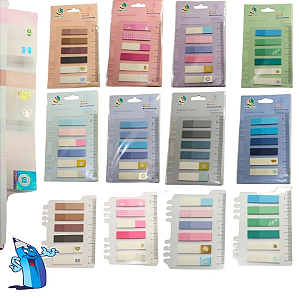 KIT COM 6 BLOQUINHOS DE MARCADORES ADESIVOS POST IT PARA ANOTAÇÕES PASTEL NEON - INTERPONTE