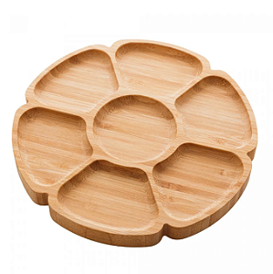 PETISQUEIRA DE BAMBU COM 7 DIVISÓRIAS FLOWER 19CM - LYOR