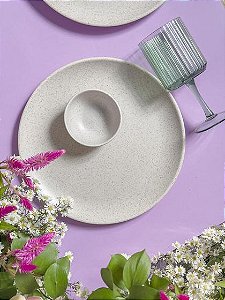 PRATO DE CERÂMICA RASO COUP ORGANIC GRAY 29CM - ALLEANZA