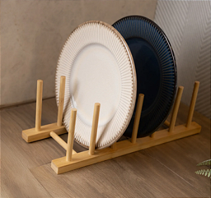 ESCORREDOR PARA PRATOS LYOR EM  BAMBU 30CM x 12CM - LYOR