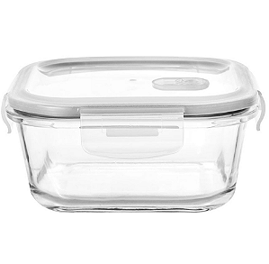 POTE HERMÉTICO QUADRADO DE VIDRO 525ML - FLASHGOODS