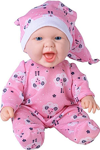 BONECA BABY FOFURA COM PIJAMINHA E TOUCA 32CM - COTIPLAS