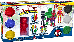 BRINQUEDO MARVEL COM MASSINHA SPIDER E AMIGOS - COTIPLAS