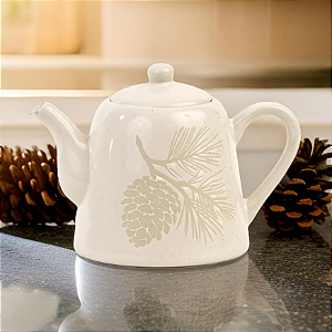 CHALEIRA DECORATIVA EM CERÂMICA PINHA NATALINA RÚSTICA 19CM - FLORARTE