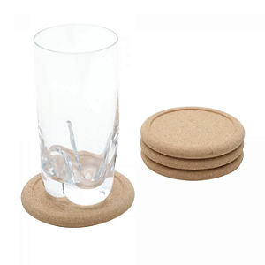 KIT 4 PORTA COPOS DE CORTIÇA 10CM - WOLFF