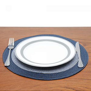 LUGAR AMERICANO POLIPROPILENO AZUL E BRANCO 38CM - WOLFF