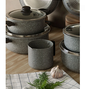 LEITEIRA EM ALUMÍNIO COM REVESTIMENTO CERÂMICO GRANILITE CINZA 12CM - WOLFF