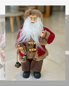 BONECO PAPAI NOEL EM PÉ NATAL VERMELHO 30CM - FLORARTE