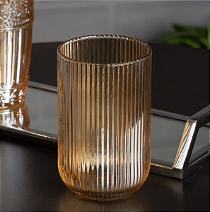 KIT COM 2 COPOS DE VIDRO BLISS ÂMBAR 450ML - WELLMIX