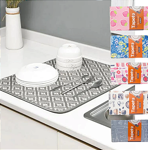 TAPETE ESCORREDOR PARA LOUÇAS SUPER ABSORVENTE 50X38CM SORTIDO - TOP ÚTIL