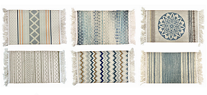 TAPETE 100% POLIÉSTER 60X40CM ZAGREB FRANJA ESTAMPAS SORTIDAS - MULTIART