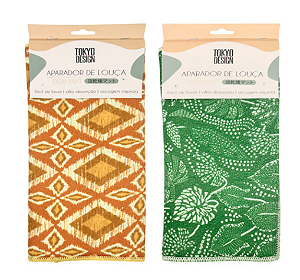 PANO APARADOR DE LOUÇAS MICROFIBRA SUPER ABSORVENTE 30X40CM ESTAMPADO - TOKYO DESIGN