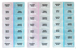 PORTA COMPRIMIDOS ORGANIZADOR DUPLO DIA E NOITE 13X7CM - TOKYO DESIGN