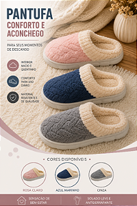 PANTUFA PELUCIADA ADULTO SOLA ANTIDERRAPANTE CORES SORTIDAS - T&H