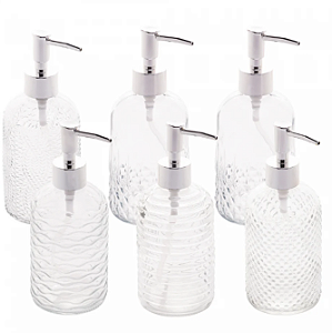 PORTA SABONETE LÍQUIDO DE VIDRO ESTAMPAS SORTIDAS 380ML - LYOR