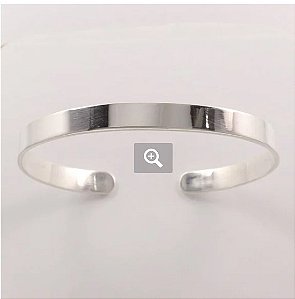 Pulseiras Bracelete Ajustavel de Prata 950k - Modelo Unissex de 8mm de Largura