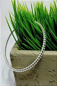 Pulseira Bracelete de Prata - Fio Torcido espessura de 3mm