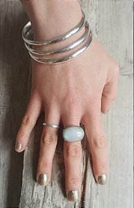 Conjunto de 03 Pulseiras de Prata 950k - 3mm de Largura
