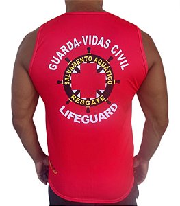 Camiseta Guarda Vida Civil Life Guard Resgate Vermelha UV35+ Dry FIt