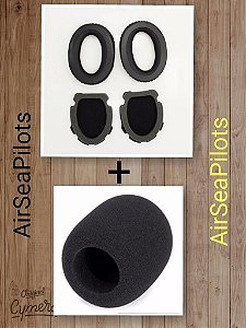 Kit 6 Espumas Reposição Headset Bose A10 A20 Grátis Espuma Mic