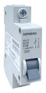 DISJUNTOR DIN MONOFASICO CURVA C 16A SIEMENS