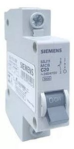DISJUNTOR DIN MONOFASICO CURVA C 20A SIEMENS