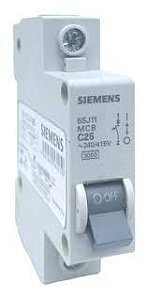DISJUNTOR DIN MONOFASICO CURVA C 25A SIEMENS