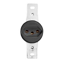 TOMADA REDONDA 2P+T 10A PRETO LUMIBRAS 6013-2