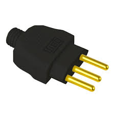 PLUGUE MACHO 2P+T 20A 250V PRETO 13302120 WEG