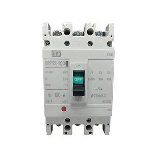 DISJUNTOR CAIXA MOLDADA 3X100A 20KA DWP125L-100-3 WEG