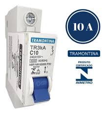 DISJUNTOR CURVA C 1X10A 3KA TRAMONTINA