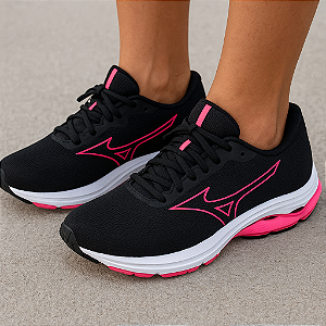 Tênis Mizuno Rider Preto / Rosa