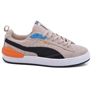 Tênis Puma Suede Block Bege/Preto
