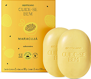 Caixa de Sabonete Maracujá O boticário Feira com 2 unidades de 80g cada