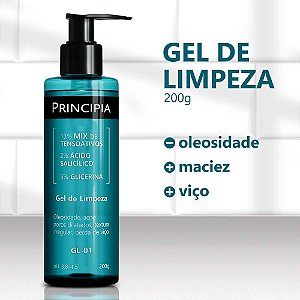 Gel de Limpeza Facial Principia 13% Tensoativos + 2% Ácido Salicílico + 5% Glicerina 200g