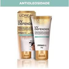 Protetor Solar Facial L`Oréal UV Defender Antioleosidade com ativo Hialurônico FPS60 40g