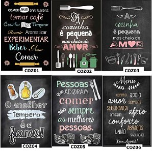 Placa Decorativa Cozinha em MDF Tamanho A4 (21x29,7cm)