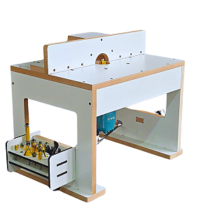 Bancada para tupia laminadora invertida com porta fresas