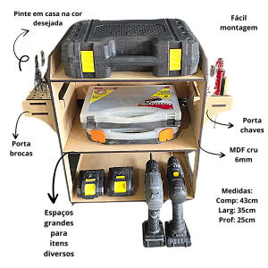 Organizador Painel De Ferramentas e Parafusadeira