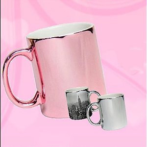 caneca prata ou dourada personalizada