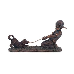 Escultura Menino e Cachorro