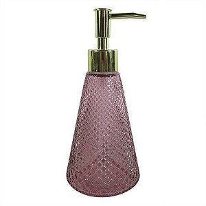 Porta Sabonete Líquido Rosa e Dourado