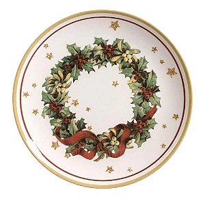 Caixa com 6 Pratos Rasos Santa Claus Natal