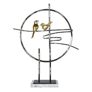 Peça Decorativa de Resina e Metal