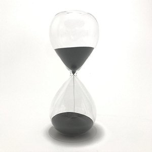 Ampulheta em Vidro com Areia Preta 30 min