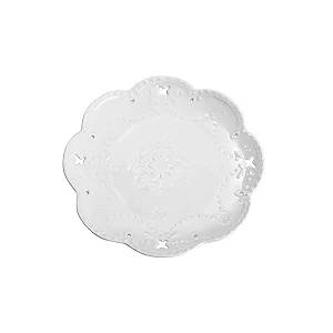 Conjunto 6 Pratos Porcelana Butterfly Branco