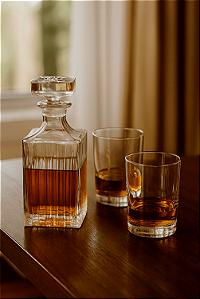 Kit Garrafa para Whisky e Copos em Vidro